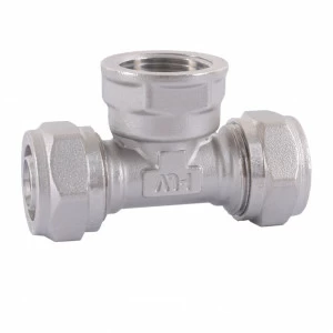 HLV-114332.№.05 Тройник обжимной HLV с переходом на внутреннюю резьбу