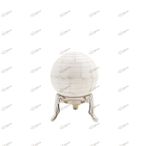 Статуэтка декоративная керамическая белая 7,5 см "Шар" UNICO ШАР 255401 Белый;серый 