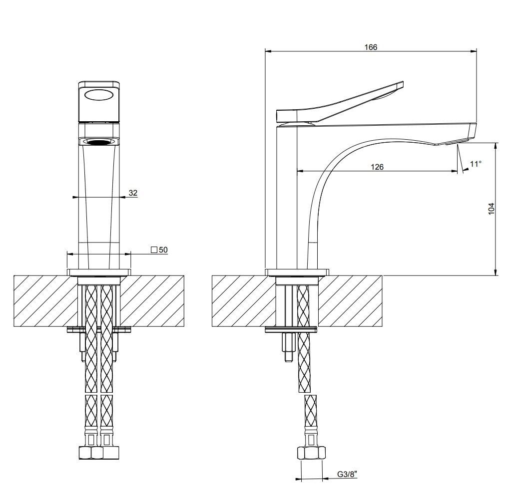 Смеситель для раковины из латуни Gessi рельеф ARCH-00140929 - Вид №4