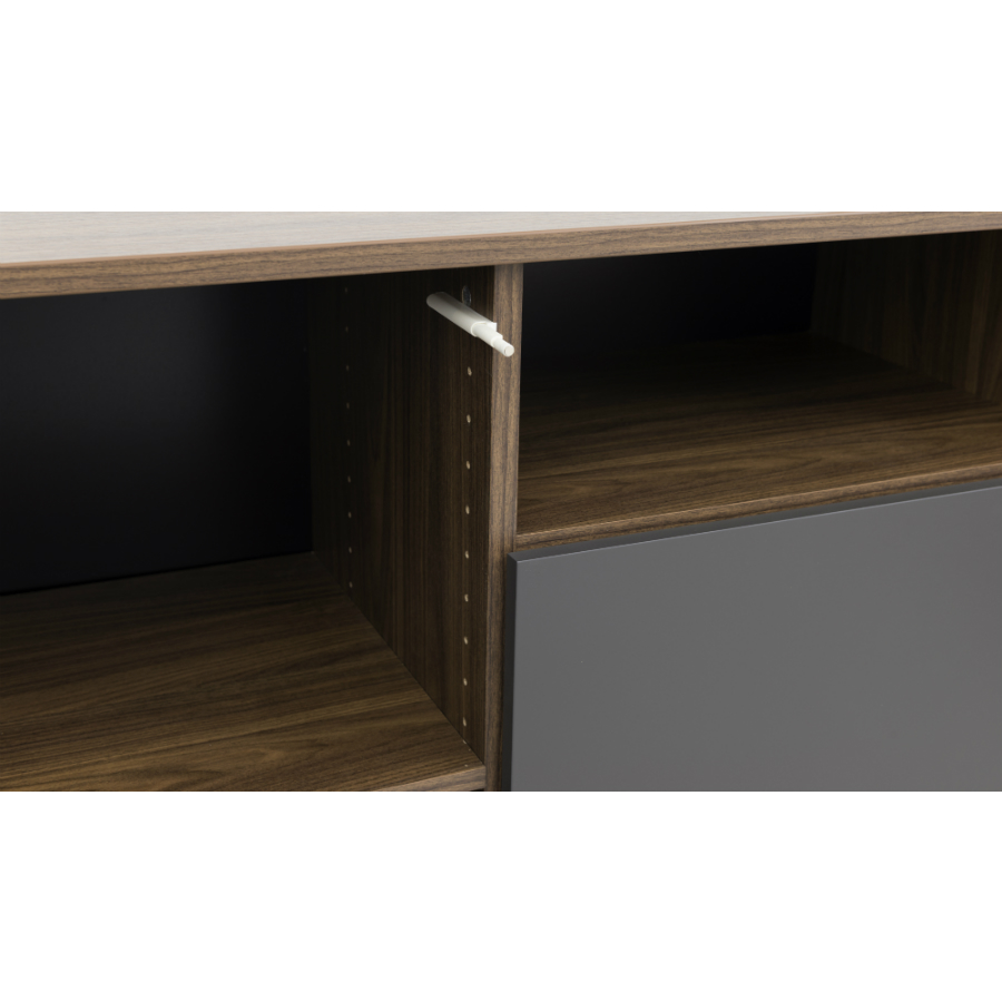 Шкаф Tenzo Daxx, 161х110х43 см, меламин/металл, серо-коричневый 7171334 - Вид №5