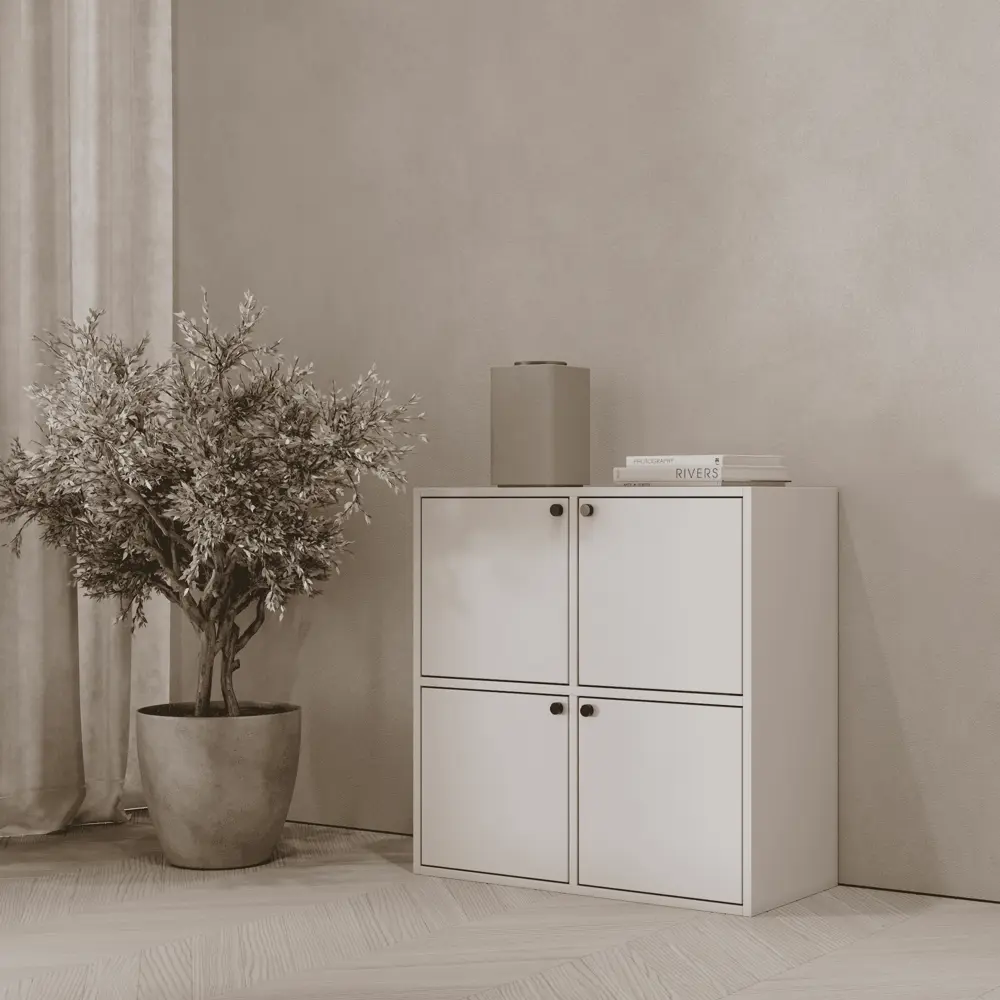 Стеллаж KONSENSA Руан 4 секции 70x70x31.7 см ЛДСП цвет белый STLM-2067497 - Вид №10