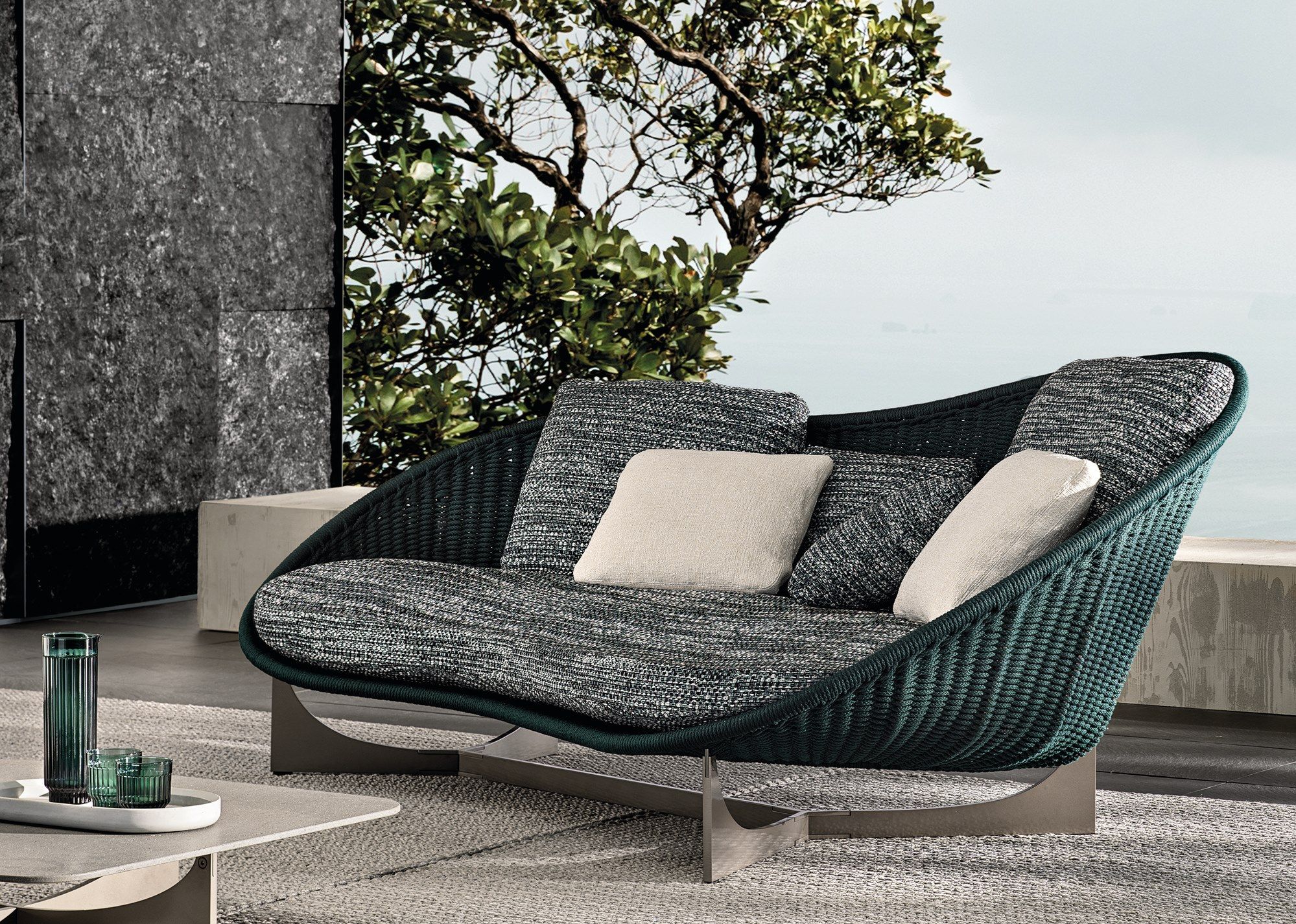 Открытый диван из веревки и ткани Minotti Lido Cord Outdoor ARCH-00038730 - Вид №3