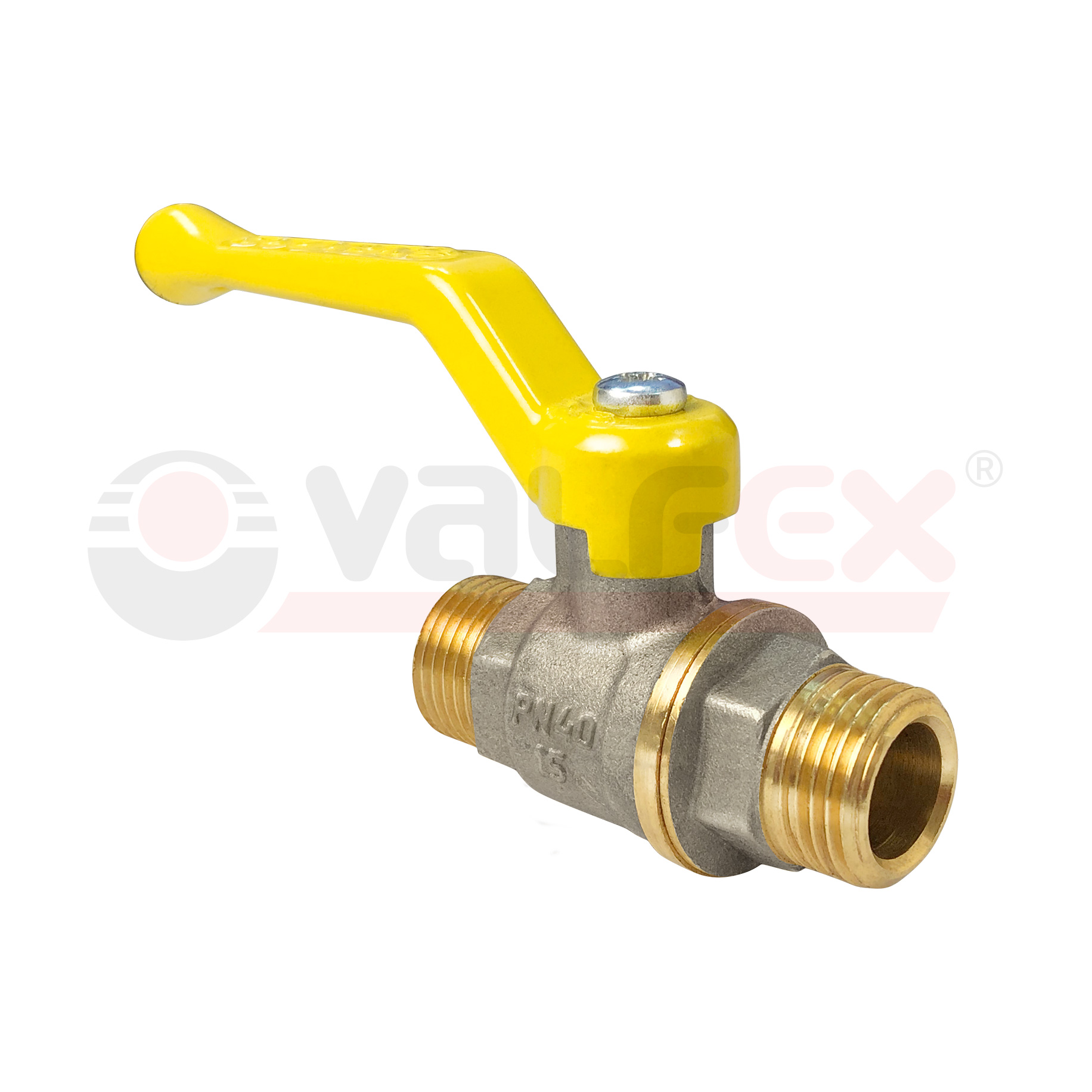 VF.270.NR3.034 Valfex Кран шаровой (с никелевым покрытием) для газа, ручка-рычаг (наруж.-наруж.)  3/4" 