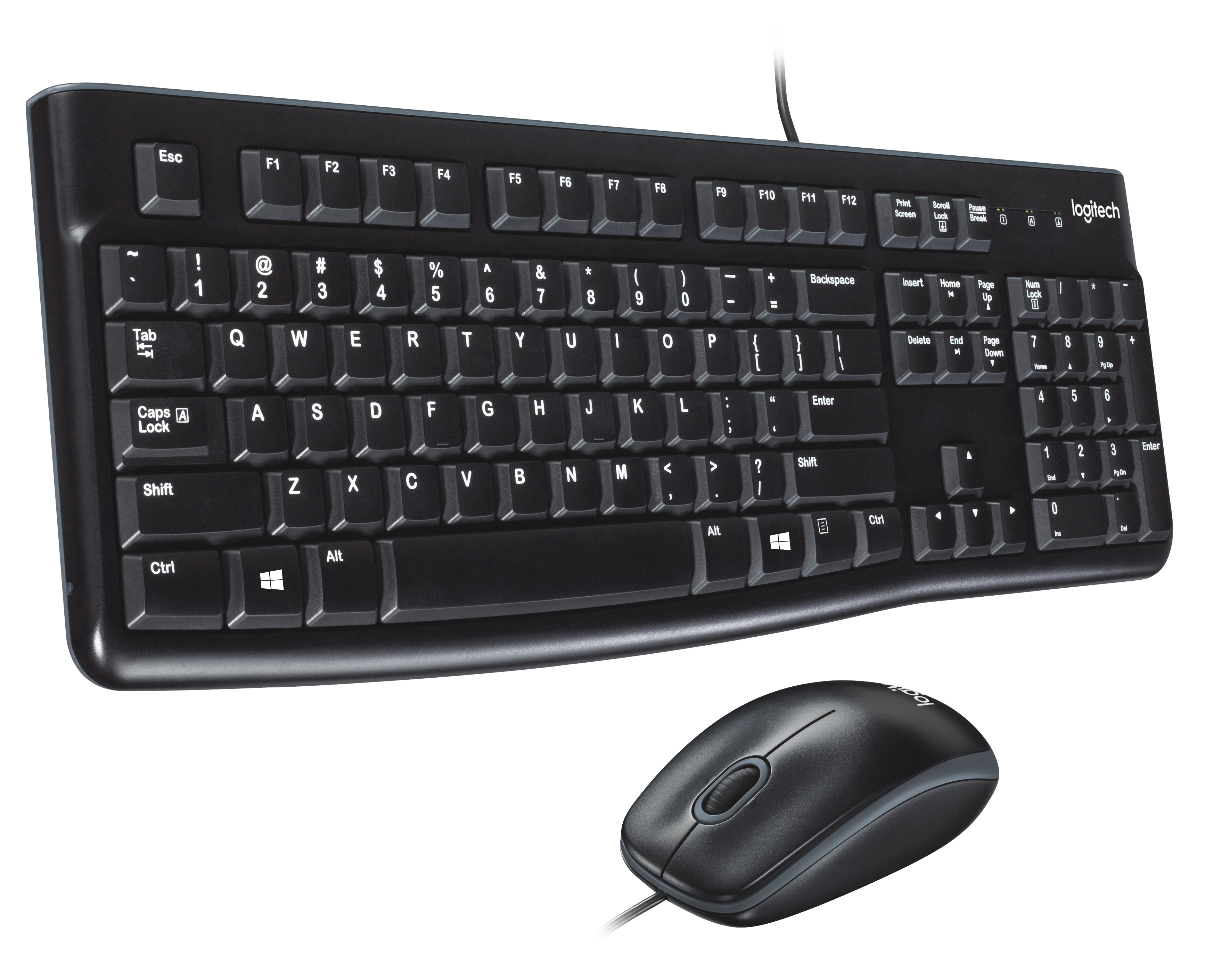 920-002561 Keyboard+mouse desktop mk120 black ( usb, keyboard: waterproof, mouse: optical, 1000dpi, 3btn+scroll) retail Logitech Santreyd  - Вид №3