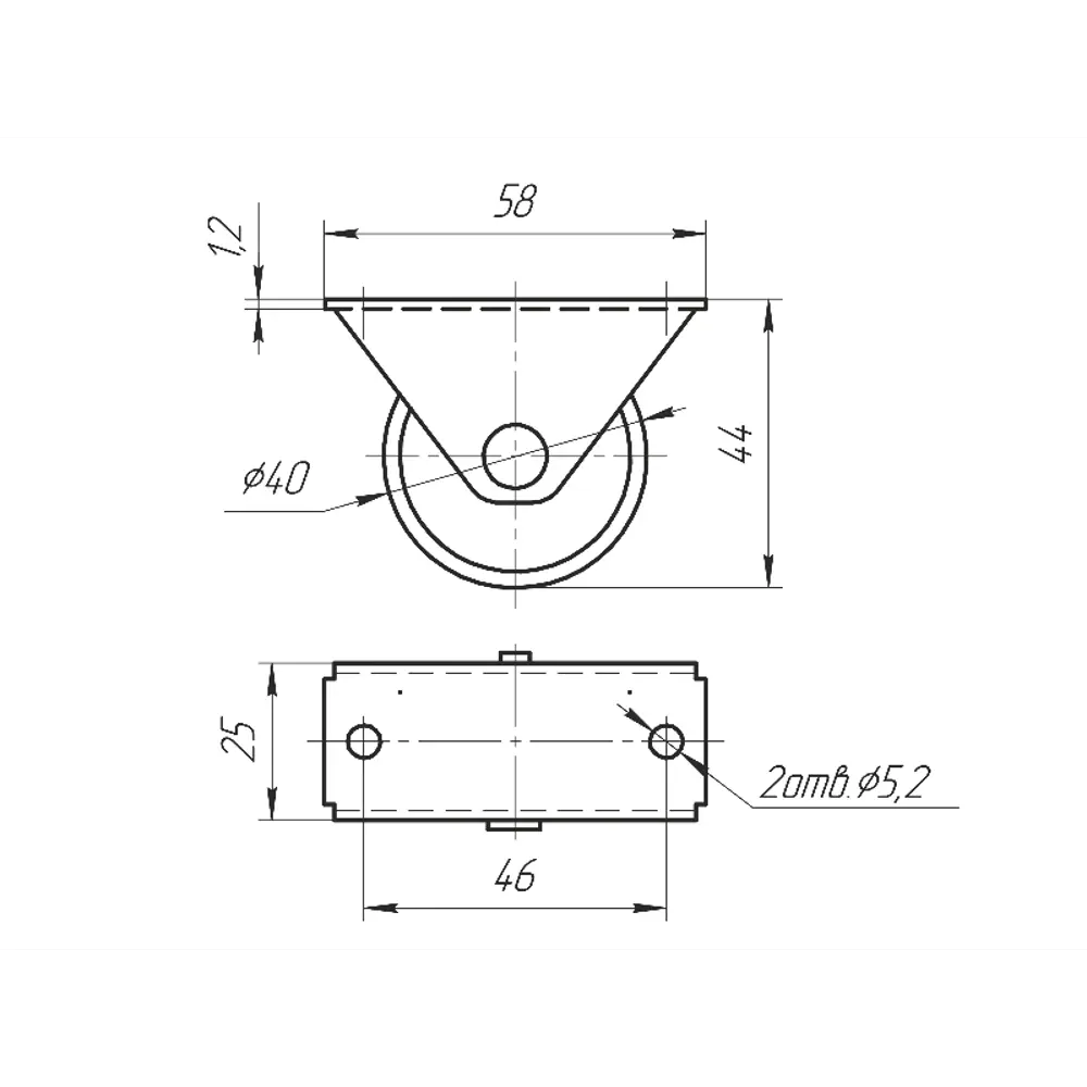 Santreyd — Неповоротный ролик для мебели 39 мм с площадкой 82597634 STLM-0031035 - Вид №3