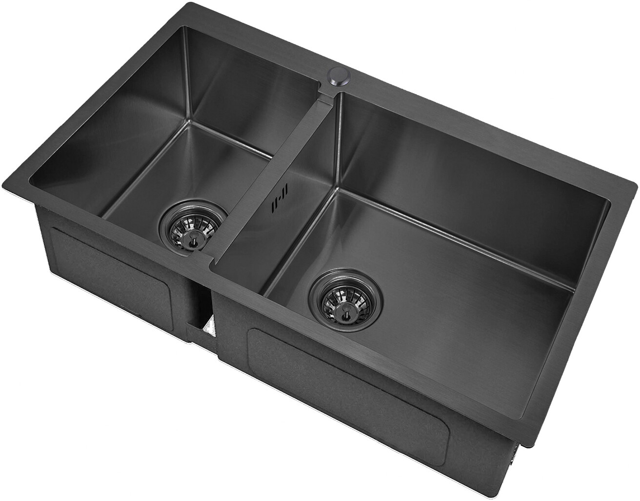 Мойка кухонная ZorG Inox R PVD 78-2-51-R GRAFIT из нержавеющей стали, графит