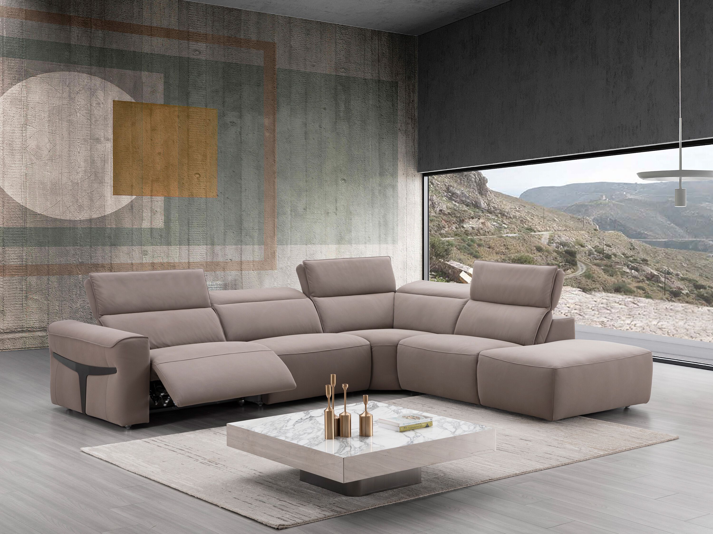 Кожаный угловой диван с электрическим движением CAMPO DE' FIORI CDF263 ARCH-00079306 - Вид №12