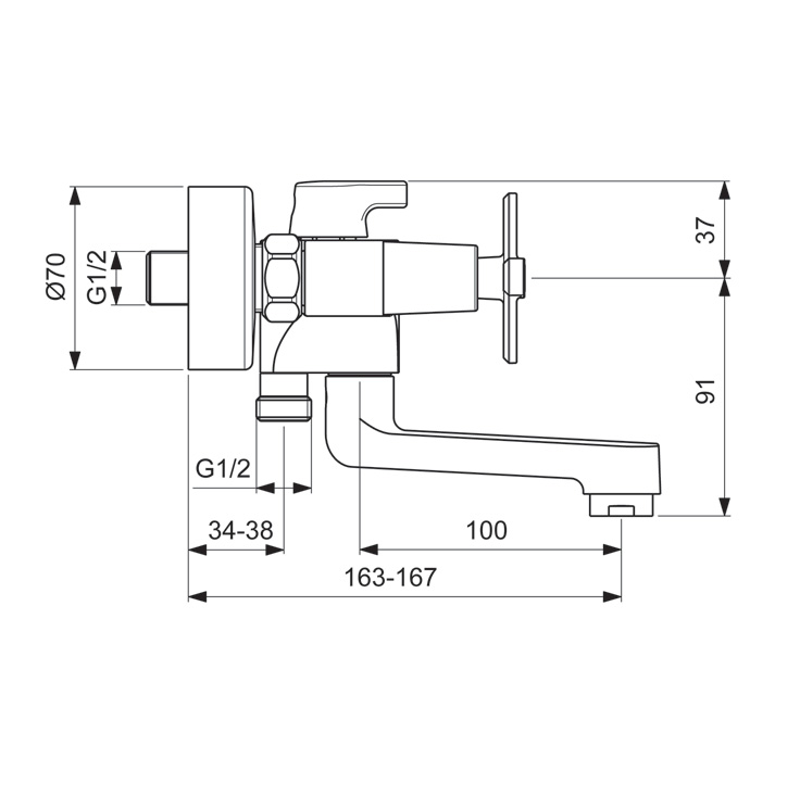 BA328AA Смеситель для ванны/душа VIDIMA ART - Вид №1