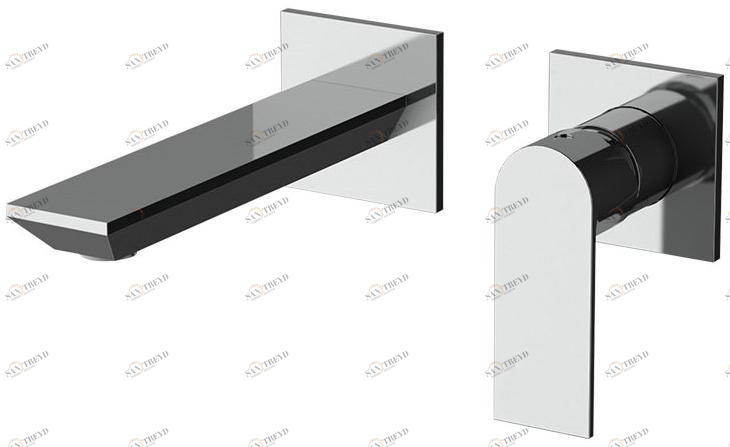 Rubinetterie Mariani Смеситель для раковины, настенный, однорычажный, на 2 отверстия Avenue 565av p