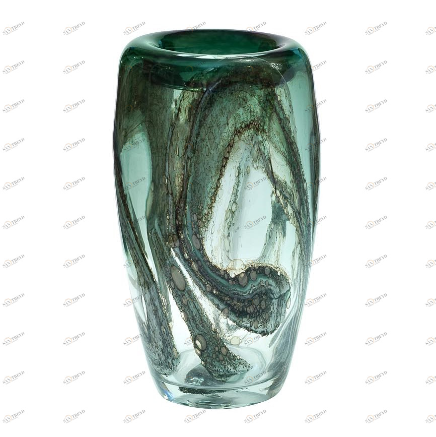 Ваза стеклянная зеленая 34 см от Garda Decor GARDA DECOR ДИЗАЙНЕРСКИЕ 113770 Зеленый 