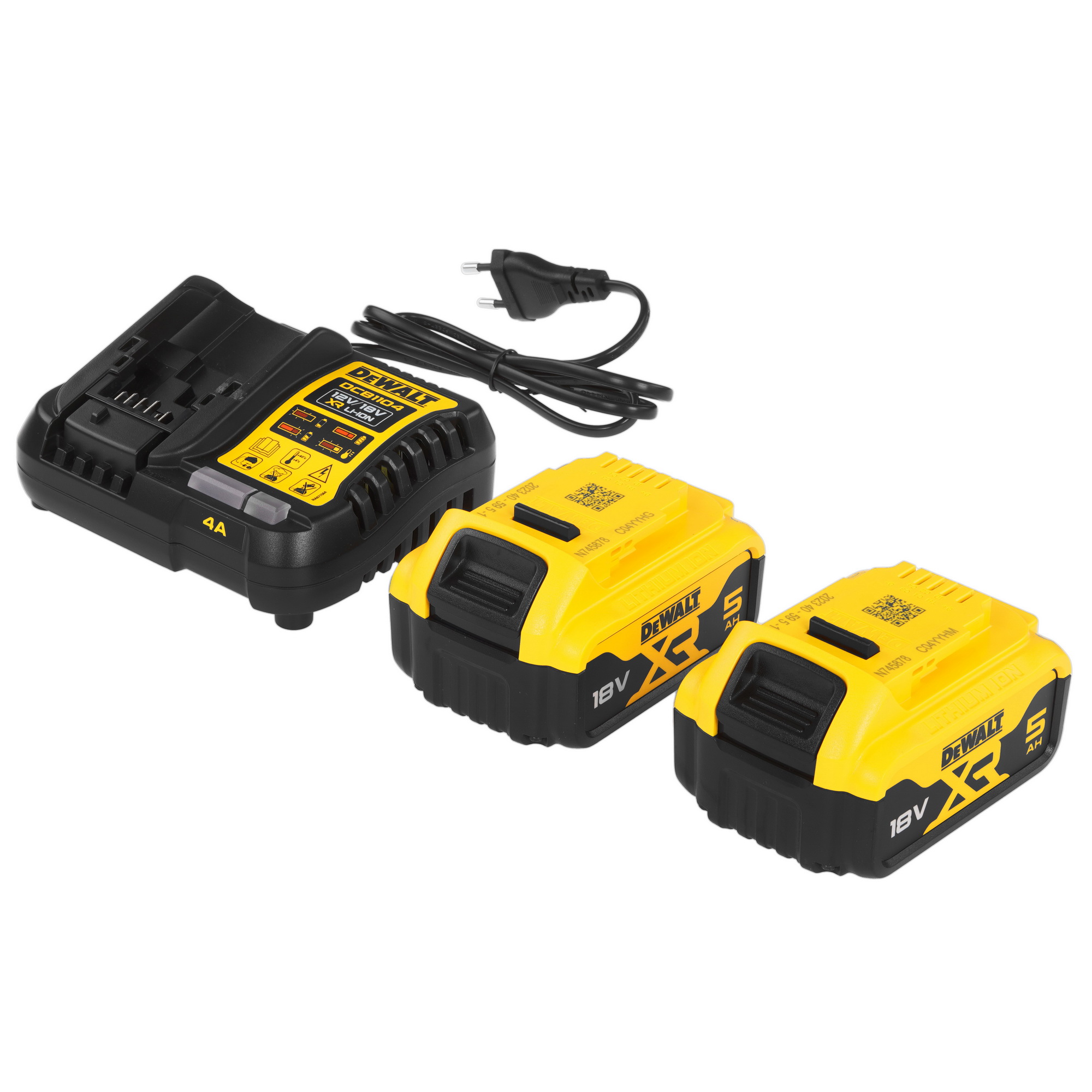 Набор аккумуляторов с зарядным устройством DeWalt DCB1104P2 XR FLEXVOLТ 18/54V 5443640 STDN-0027873