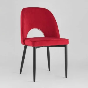 Стул со спинкой красный с черными металлическими ножками "Молли" STOOL GROUP ДИЗАЙНЕРСКИЕ 00-3881922 Красный