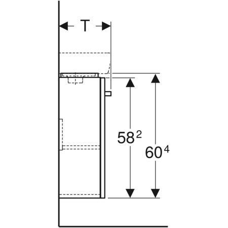 501.924.42.1 Шкафчик для раковины Geberit Renova Compact, с одной дверью, с укороченным вылетом Geberit  - Вид №4