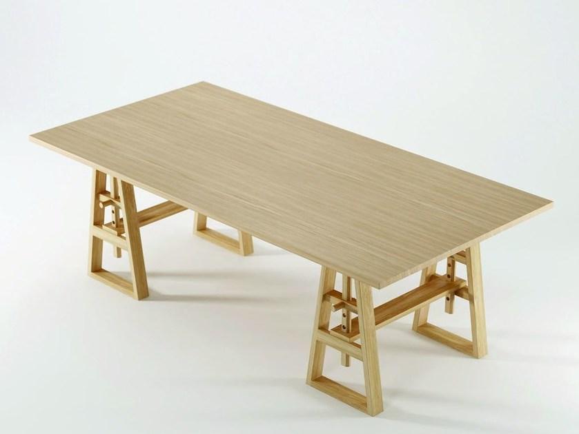 KARPENTER Прямоугольный деревянный стол Trestle sun-id-1480106 - Вид №5