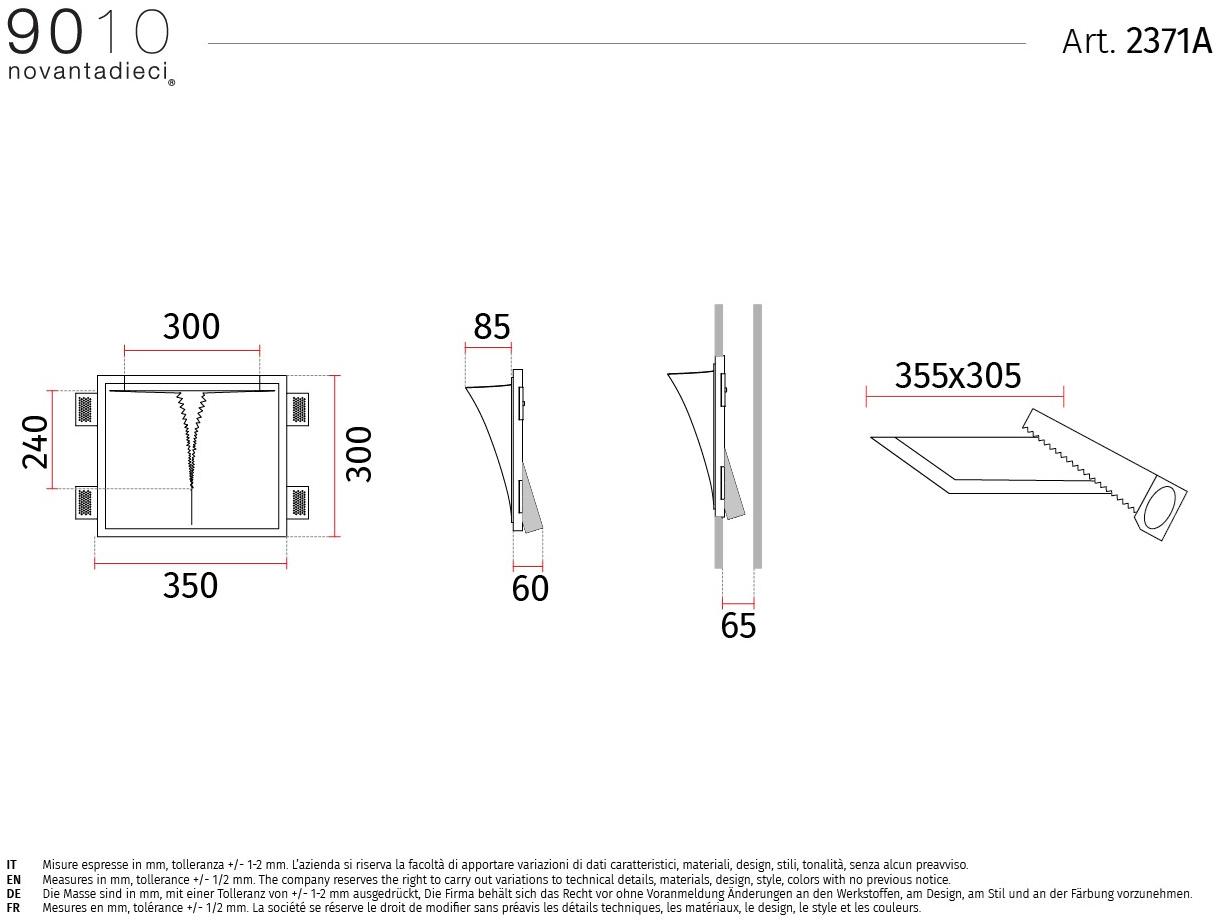 9010 novantadieci Встраиваемый настенный светильник из cristaly®  2371a  - Вид №2