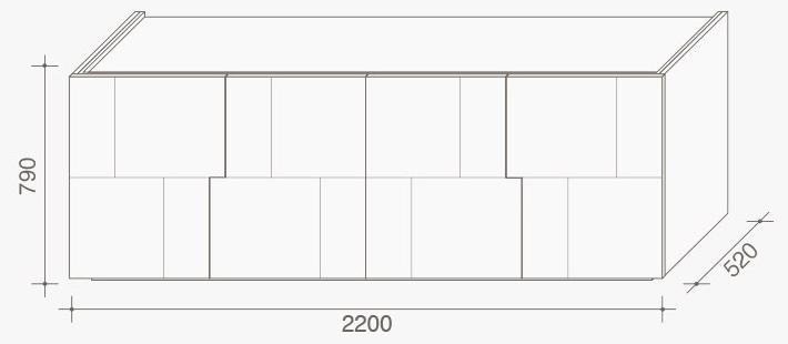 Lema Лакированный буфет с распашными дверцами и ящиками sun-id-1487886 - Вид №3