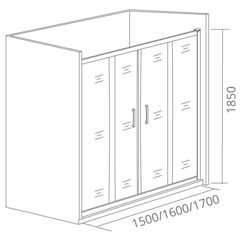 Душевая дверь Makiato 150x185см раздвижная профиль черный стекло прозрачное 5мм 84107356 STLM-2165766 Santreyd - Вид №5