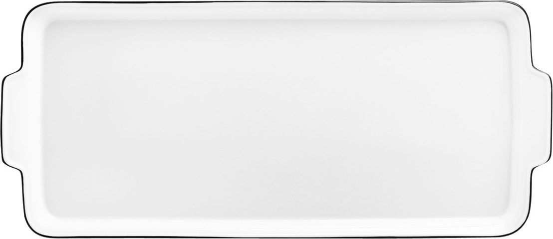 10642820 Furstenberg Блюдо прямоуг. Furstenberg "Вагенфельд" 38,5см (с чёрным кантом) Фарфор 