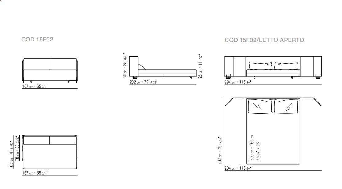 Диван-кровать из ткани Flexform ARCH-00056273 - Вид №9