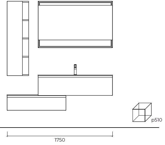 Cerasa Подвесная тумба под умывальник со шкафом, лакированная Cartabianca sun-id-1421871 - Вид №5