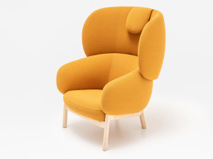 Тканевое кресло с подголовником