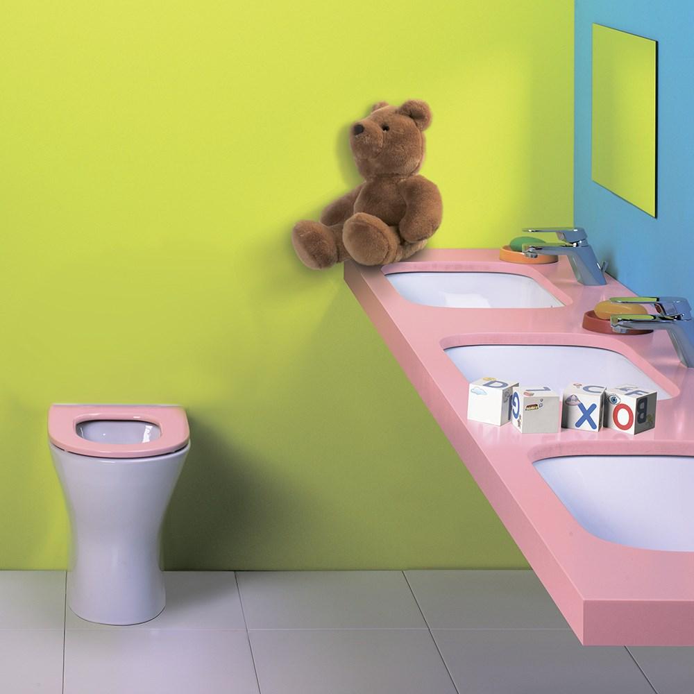 Набор Sanitana приставной INFANTIL: чаша BTW + крышка розовая S10013123300000;S80007332907500 - Вид №4