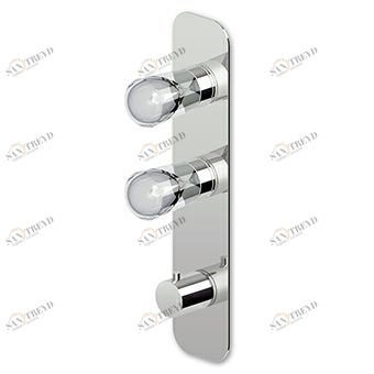 ZNU660 - R97821 Встраиваемый термостатический смеситель для душа 1/2 "с двумя запорными кранами. Zucchetti Nude 