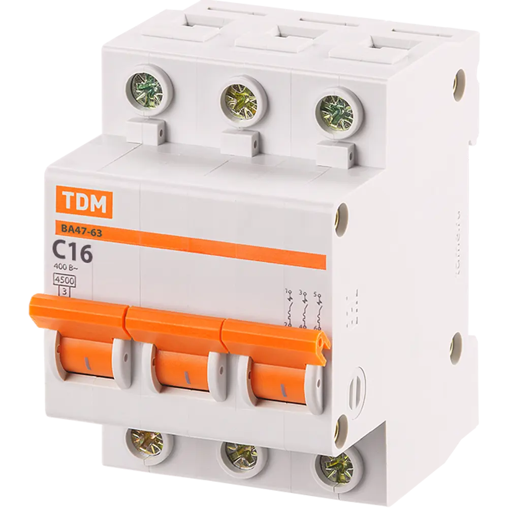 Автоматический выключатель TDM Electric ВА47-63 3P C16A 84399518 STLM-0049291