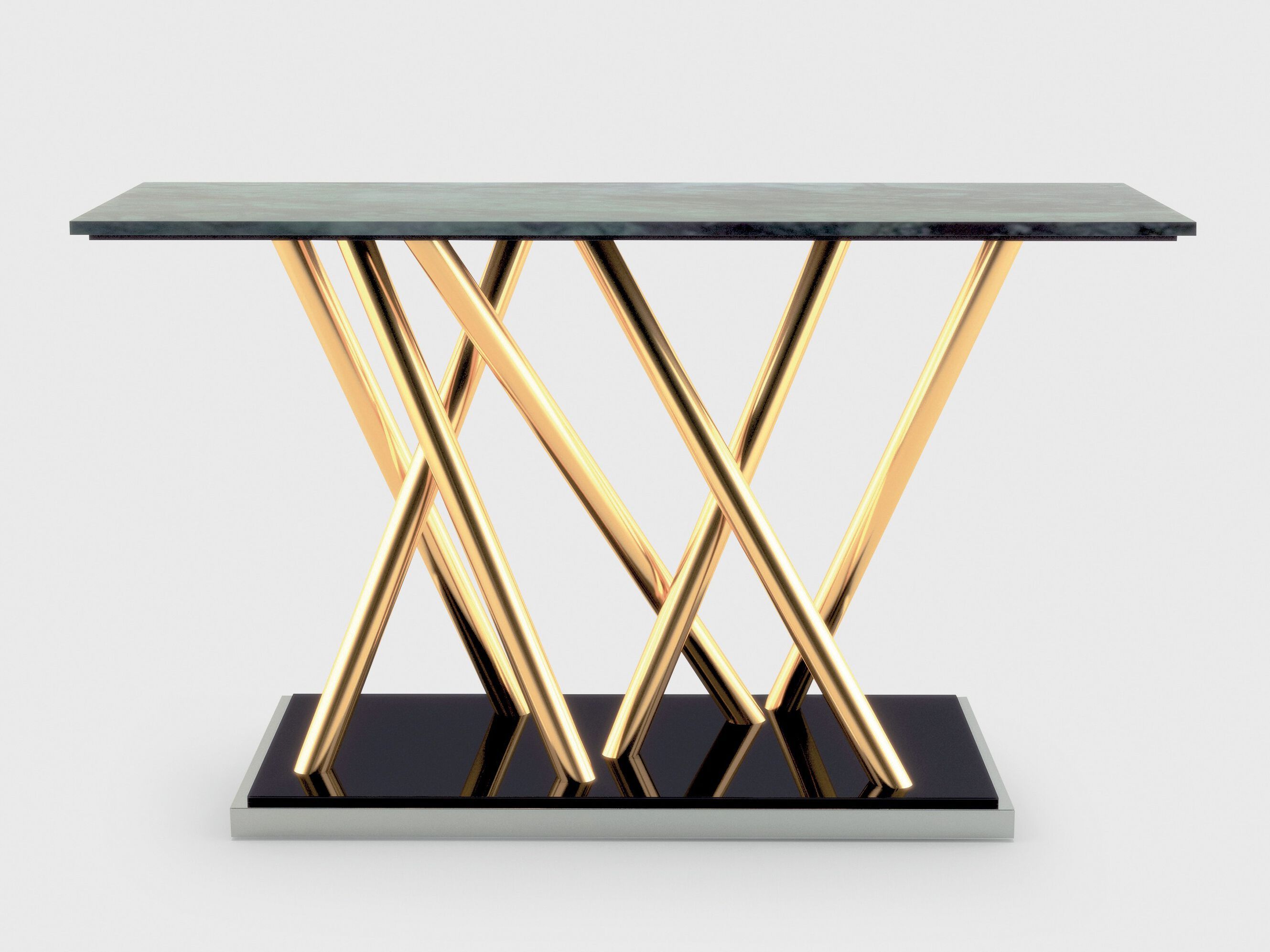 Прямоугольная консоль из латуни и мрамора Galbiati Exclusive Interiors ARCH-00089005