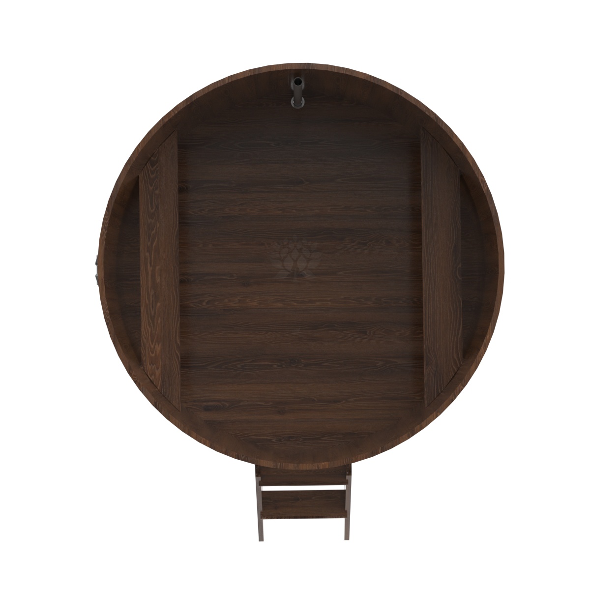 1336 Купель круглая из дуба d=1,80х1,0 морёная Alyarus  - Вид №4