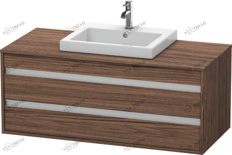 KT675602121 Тумбочка подвесная Ketho #KT6756 1200 x 550 мм Орех темный декор Duravit