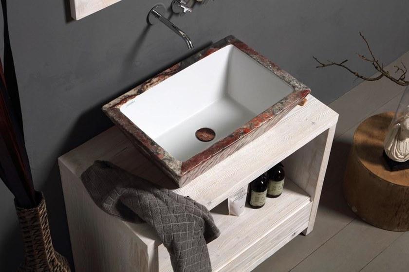 Ptr01r Подвесная раковина настенная овальная Horganica Pietra белая - Вид №25