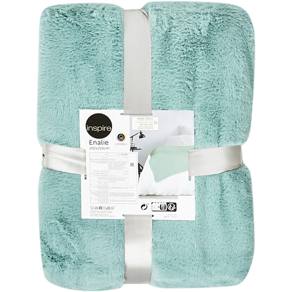 Плед Inspire Enalie Laguna 5 200х220 см полиэстер цвет светло-бирюзовый 82560498 STLM-2014469  - Вид №3