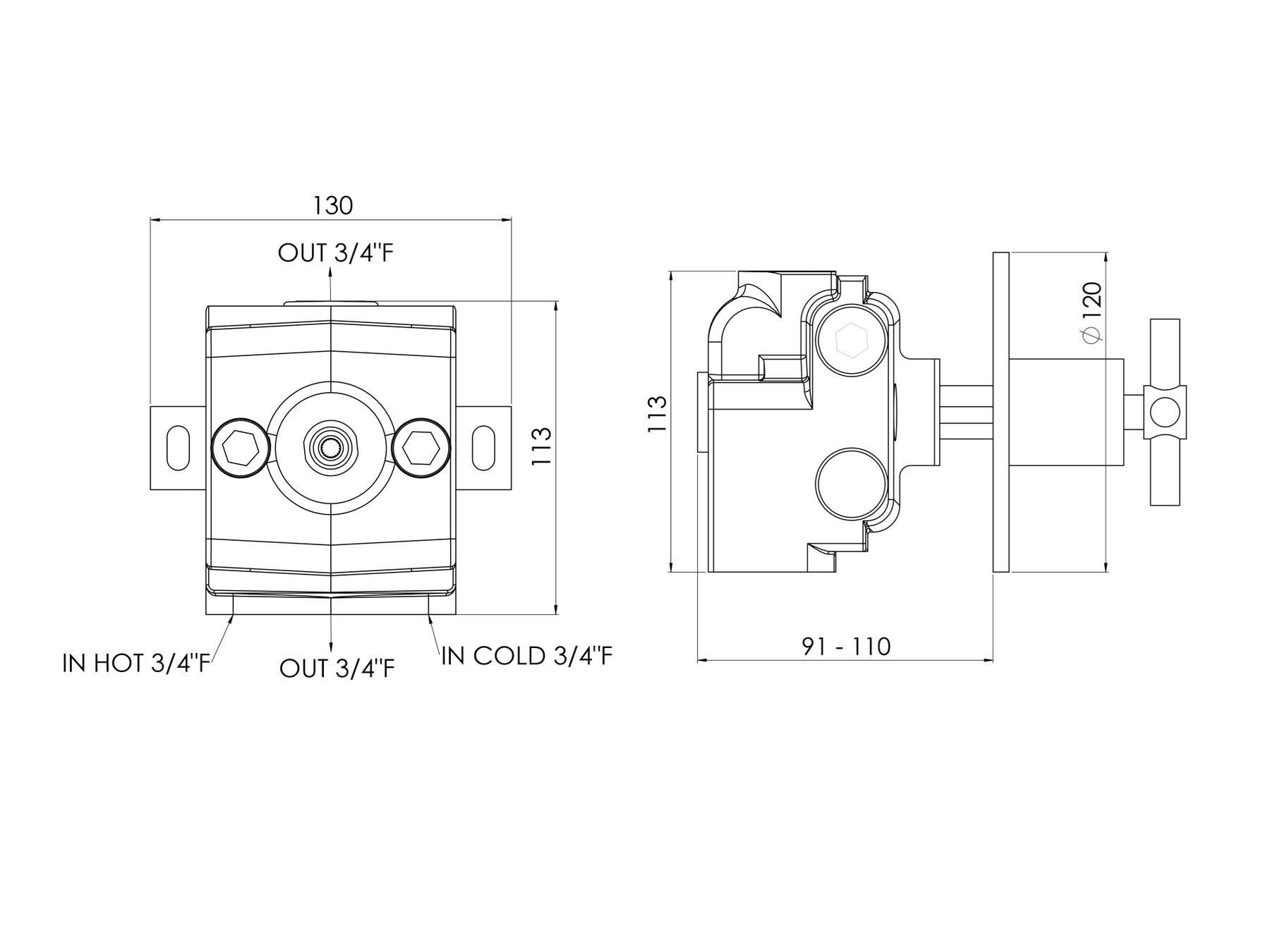 Термостатический смеситель для душа с одним отверстием rvb SULLY ARCH-00125819 - Вид №1