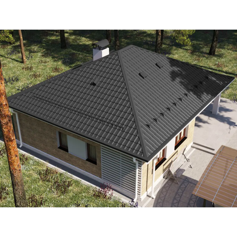 Металлочерепица 0.5 мм ГОСТ 1200x1180 мм RAL 7024 графитовый серый 89234831 STLM-2176713 Santreyd  - Вид №4