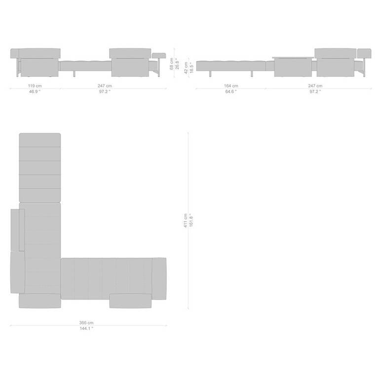 Угловой садовый диван из ткани CASSINA Sail Out ARCH-00010366 - Вид №1