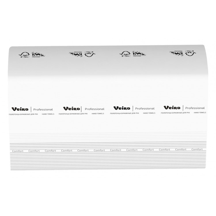 KW208 Veiro Бумажные полотенца листовые Veiro Professional Comfort KW208 H2 21 пачка по 150 листов 