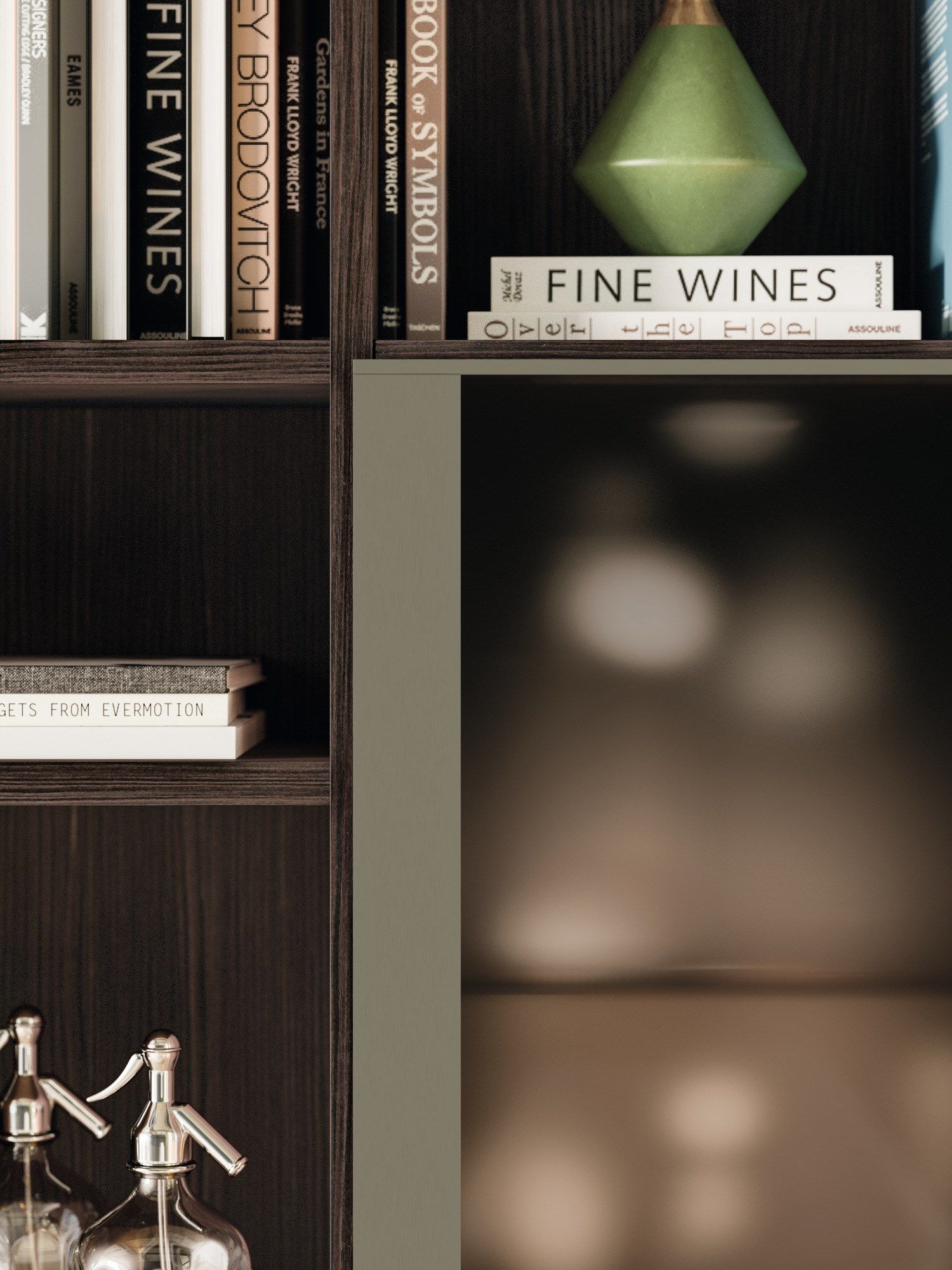 Настенный книжный шкаф с подставкой для телевизора с ящиками Composit Day System ARCH-00073087 - Вид №1