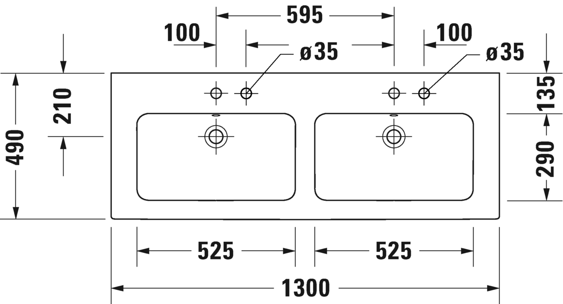 2336130000 Подвесная раковина настенная овальная Duravit ME BY STARCK - Вид №2