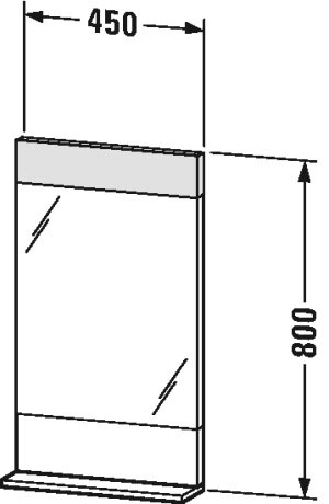 VE751007575 Vero Зеркало с полочкой внизу Лен, декор Duravit - Вид №2