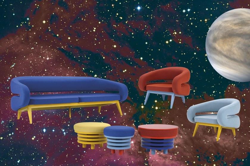 Adrenalina Пуф из круглой ткани с обивкой Roche sun-id-1463282 - Вид №3