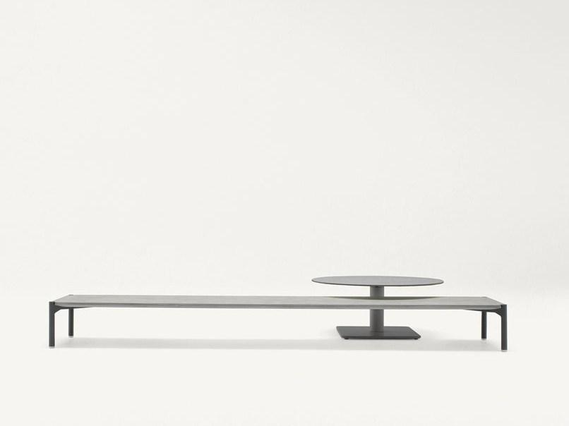 Paola Lenti Прямоугольный садовый столик из стали с порошковым покрытием Plano B47s - Вид №1