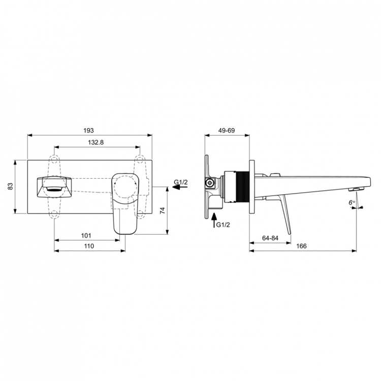 BD244AA Настенный смеситель для раковины Ideal Standard CERAPLAN  - Вид №3