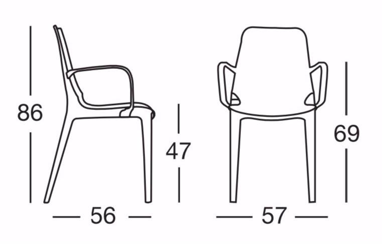 SCAB DESIGN Штабелируемый стул из технополимера с подлокотниками Ginevra sun-id-1372638 - Вид №4