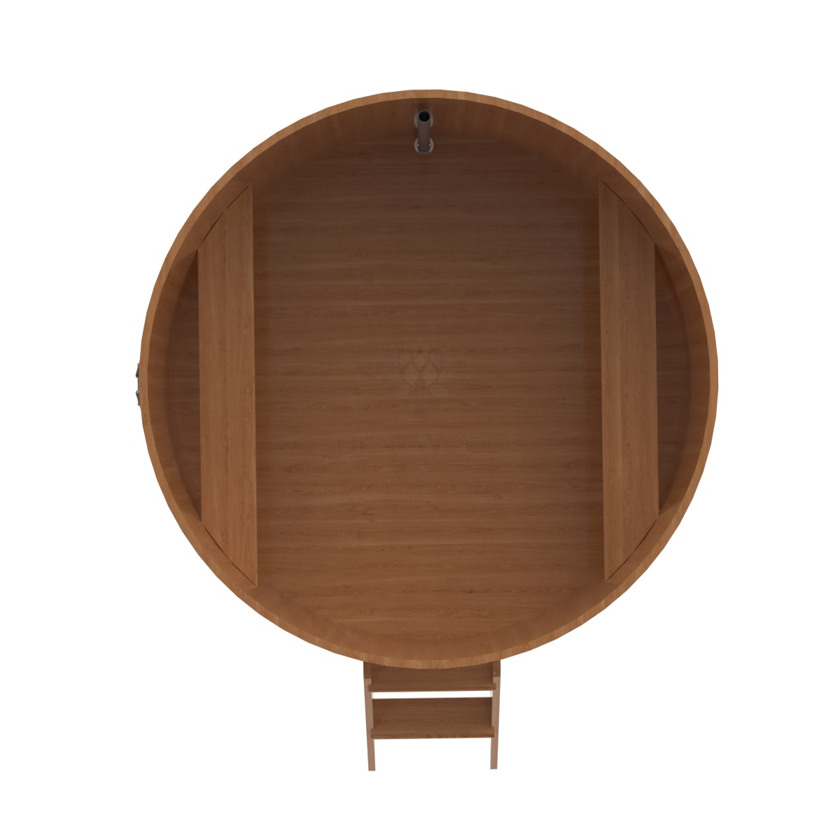 1335 Купель круглая из дуба d=1,80х1,0 натуральная Alyarus  - Вид №4