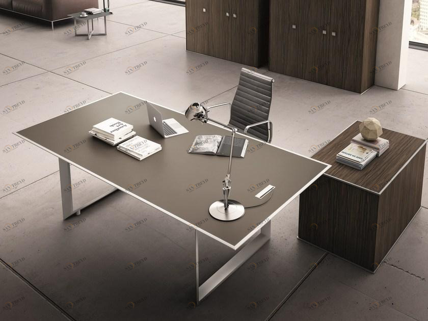 IFT Прямоугольный рабочий стол из алюминия и стекла 45/90 sun-id-1481184