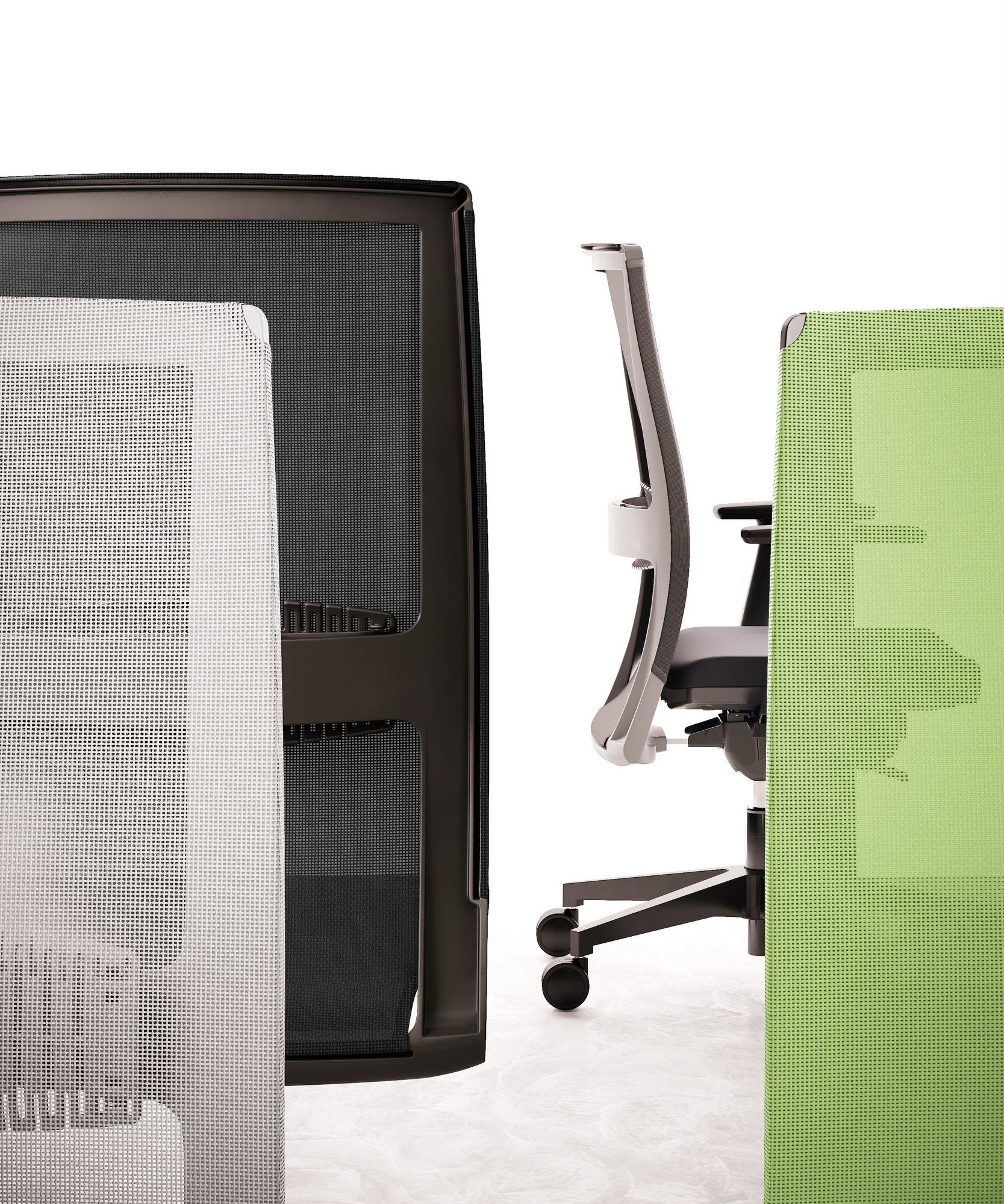 Сетчатое регулируемое по высоте офисное кресло с подлокотниками Las Mobili Hellò ARCH-00025397 - Вид №1