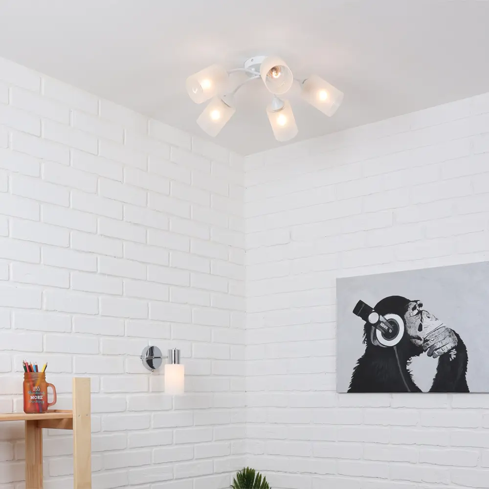 Люстра потолочная «Arido» 23700-5 5 ламп 15 м² цвет белый SCHAFFNER STLM-2044961 - Вид №11