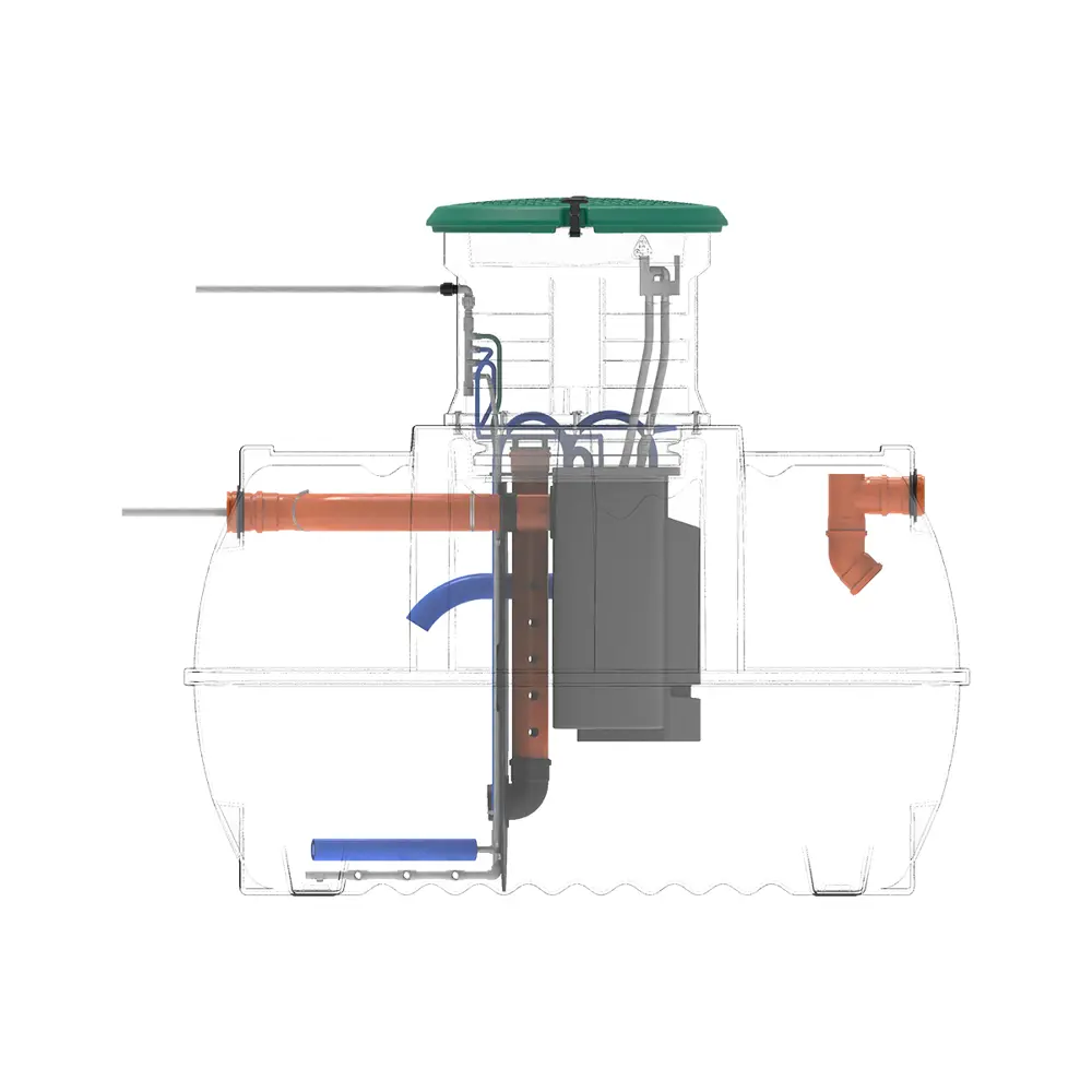 Станция биологической очистки четрыхкамерная Rostok Ground 6 Pro 2800 литров 1200 л/сутки STLM-2211821 - Вид №8