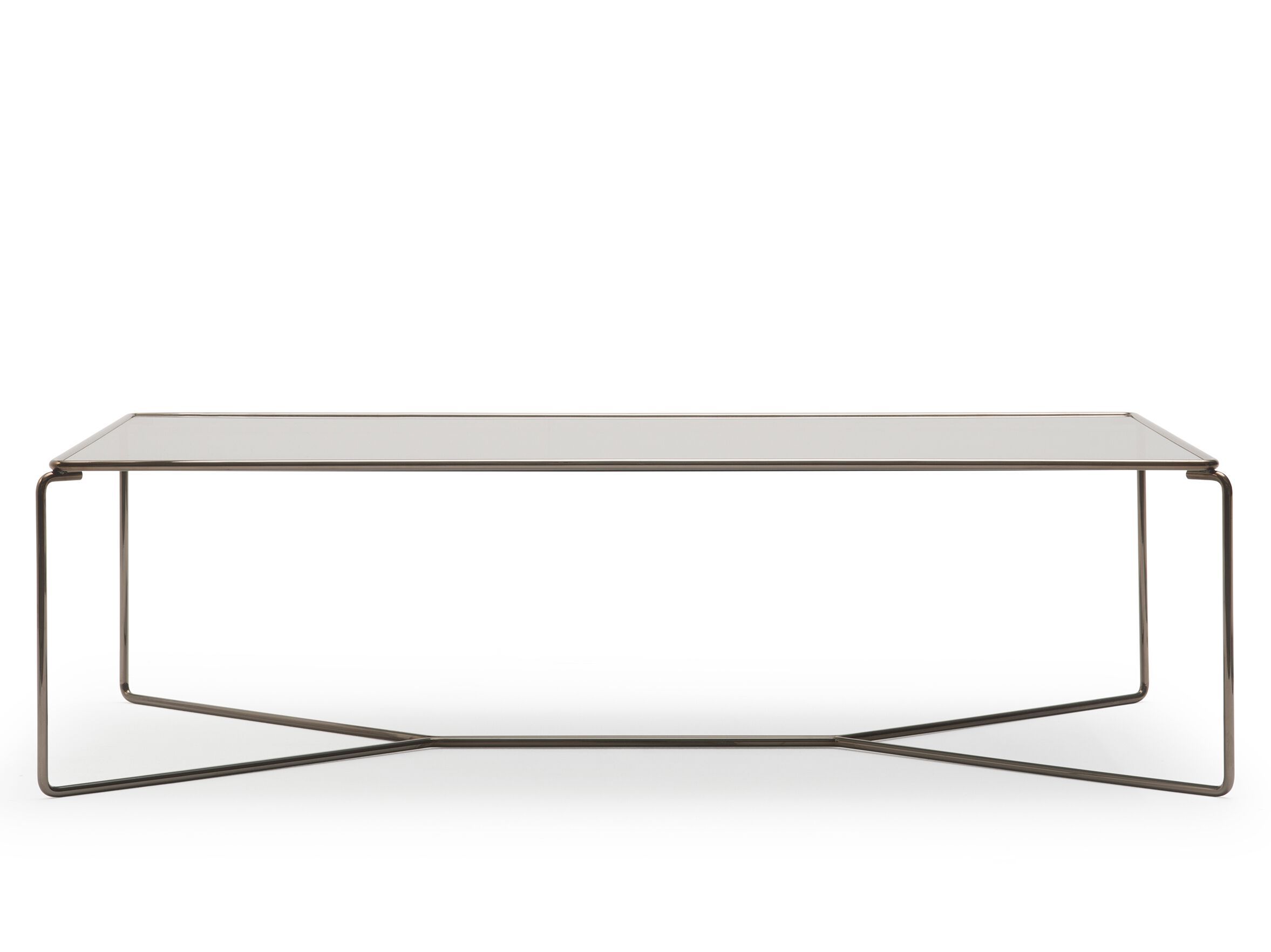 Стальной низкий прямоугольный журнальный столик Billiani ARCH-00106142